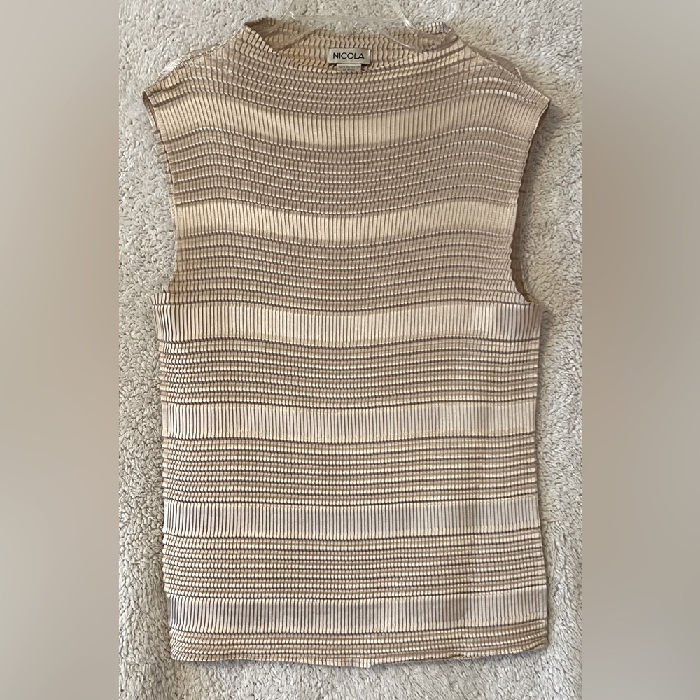 90’s Nicola Golden Beige Silky Smooth Lightweight Sleeveless Top